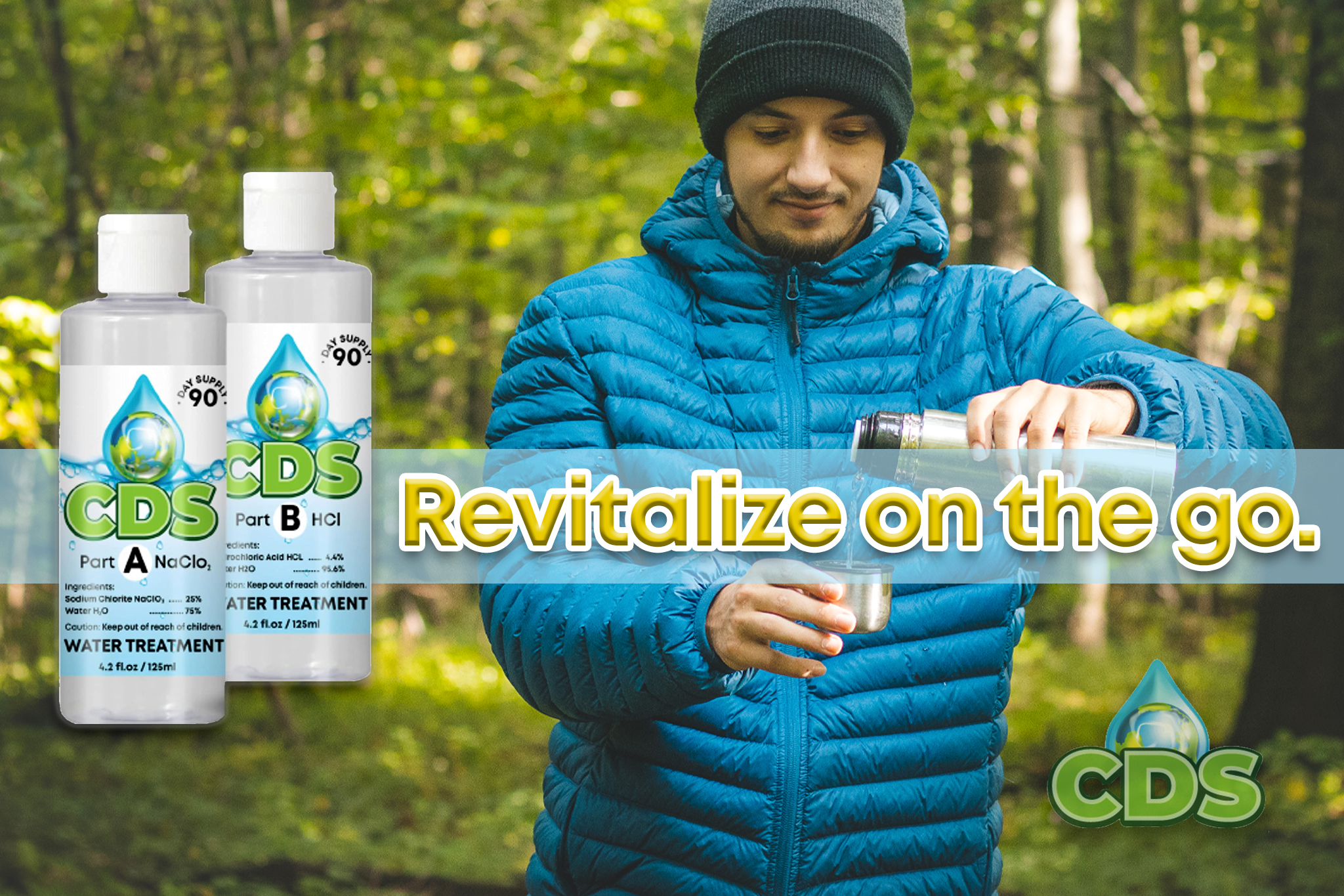 Revitalize on the go with Chlorine Dioxide.
